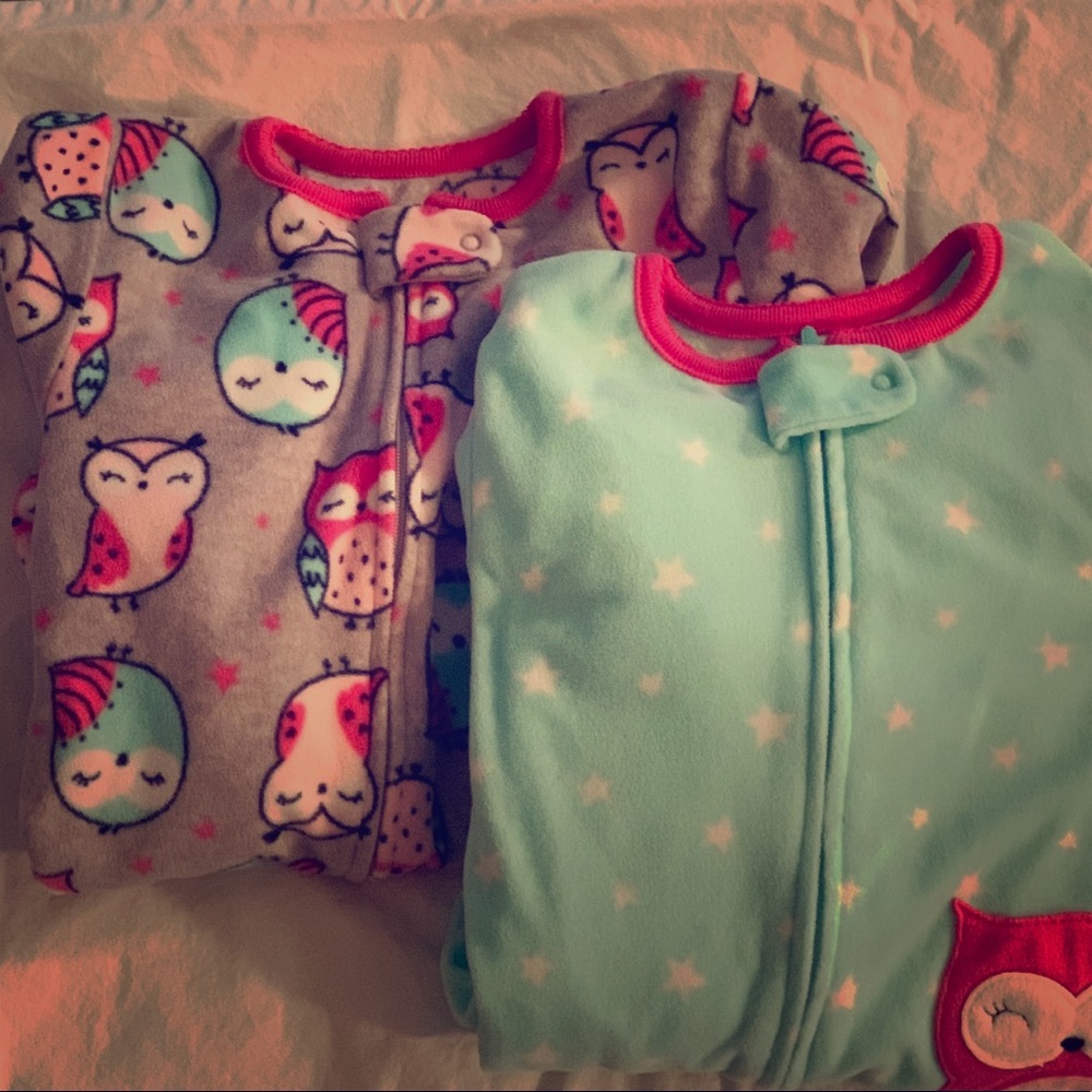 Fleece owl footie PJs